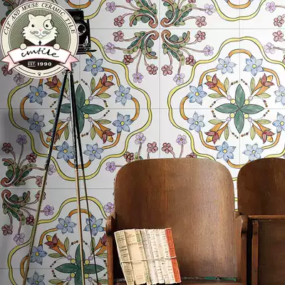 American art hand-painted tiles Kitchen powder room Balcony tiles Exterior wall Courtyard tiles Background wall 300x300