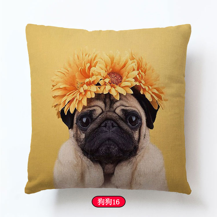 Bago ôm gối mà không có lõi vuông ngủ trưa văn phòng xe pug dễ thương động vật sofa đệm thắt lưng gối