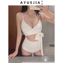 One-piece Swimsuit Womens Bubble Spa Net Red Wind Sexy Little Breasts Slim Fit Swimsuit 2021 New Swimsuit