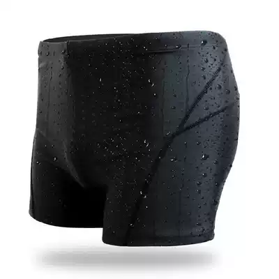 Men's shark skin swimming trunks flat corner fashion large size waterproof and breathable hot spring swimming trunks increased fattening