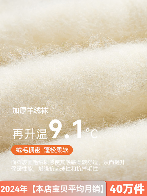 Cashmere socks women's autumn and winter calf socks thickened warm terry stockings plus velvet home floor socks women's winter