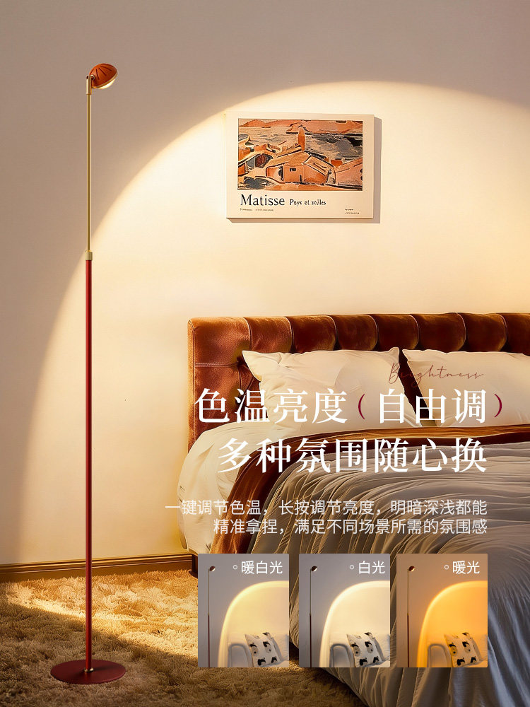 Led Little Red Riding Hood Floor Lamp Next to the Sofa in the Living Room, High-End Light Luxury Atmosphere Floor Lamp, Bedroom Decorative Table Lamp
