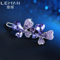 Hairclip clip bangs clip adult clip headgear Korean minimalist hair accessory bow rhinestone one-word clip hairpin