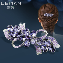 Bow hairclip hair card temperament headwear Korean hair jewelry rhinestone medium top clip floral headdress clip clip