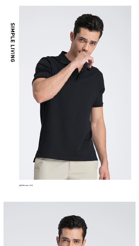 Áo thun cotton nam chính hãng Baleno Benny Road Summer Lapel Solid Solid Short Short Polo Polo Men 88801139 active shirt