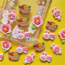 Xi Xi Grocery Shop Cute Flower Flat Rabbit Rainbow Flat Resin Accessories Diy Cream Rubber Hairdresser