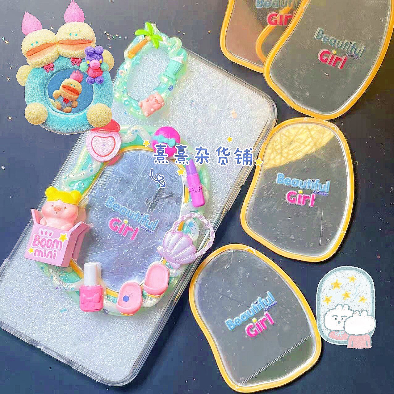 Xi Yellow Boxes English letter mirror diy cream phone case decoration accessories drop handmade patch