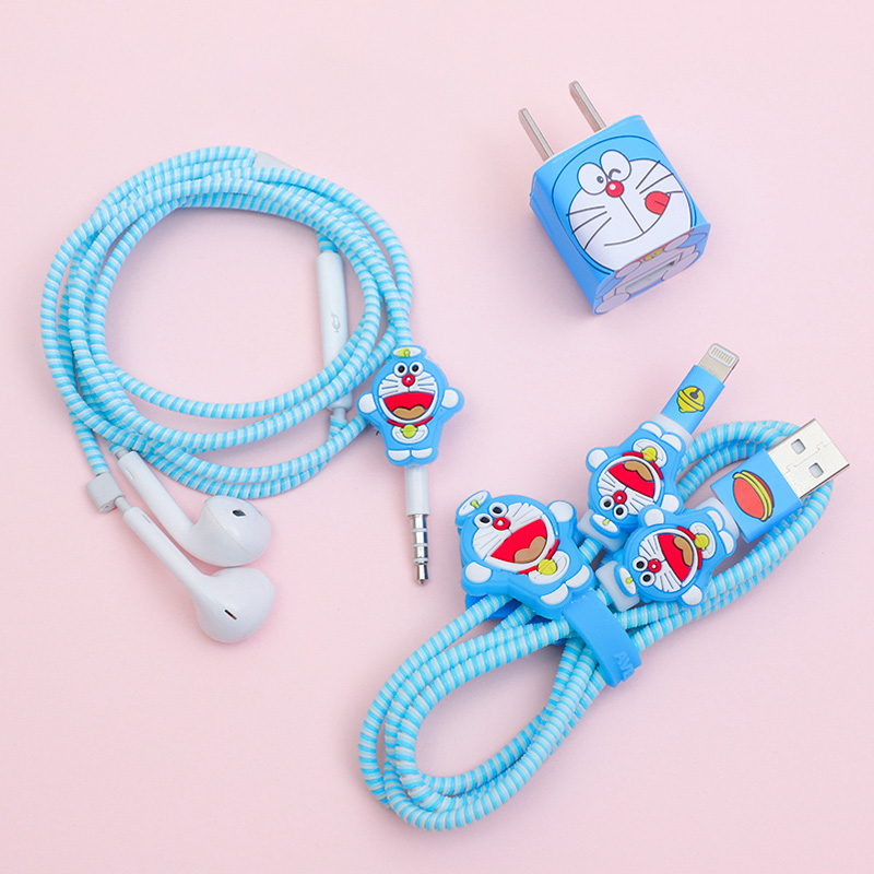 Apple data line protective sleeve iPhones special chargers cartoon finishing packs containing box deities anti-snapping cute creative charging line headphone data lines protect winding rope