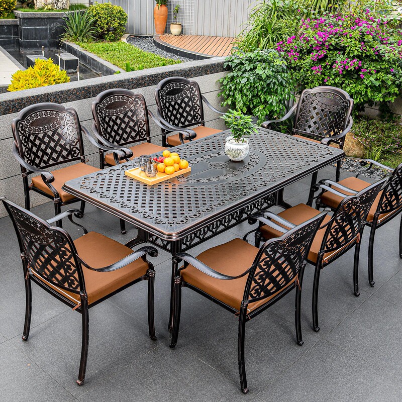 Outdoor Tables and Chairs Cast Aluminum Outdoor Courtyard Garden Balcony Open-Air Yard Set Leisure Outdoor Terrace Villa Combination