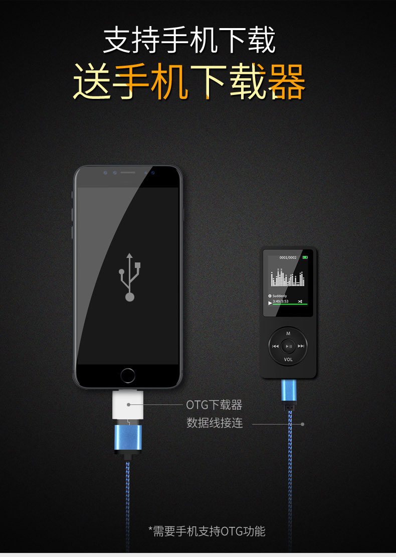 máy nghe nhạc mp3 samsung Chính hãng MP4 lossless siêu mỏng thể thao mp3 máy nghe nhạc ghi thẻ điện tử với màn hình Walkman