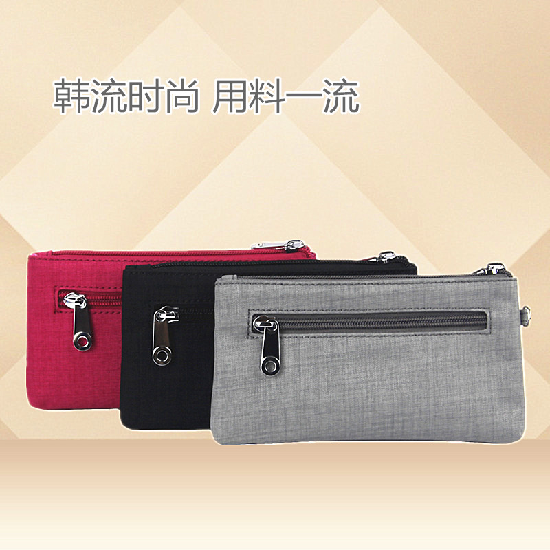 Bill Bag Canvas A6 Pull Chain Multilayer File Bag Thickened containing bag South Korean office Mini bag students small