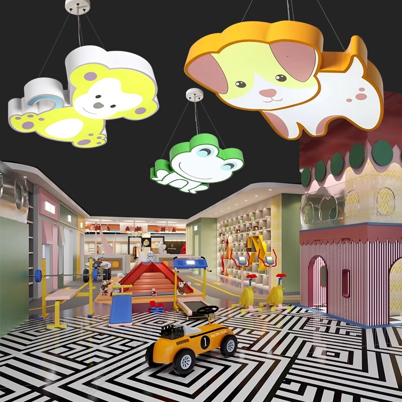 Creative Cartoon Lion Pony Animal Shaped Lamp Kindergarten Classroom Corridor Training Institution Kidsren's Playground Chandelier