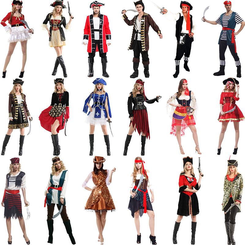 Halloween children play dress Cosplay costumes The Christmas Mask Ball Pirates perform the women's captain's clothes