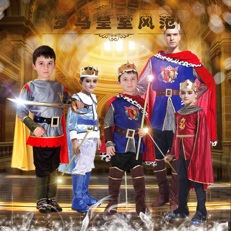 Halloween cosplay Children's watch Prince persuades young children mask ball performances dress King's clothes