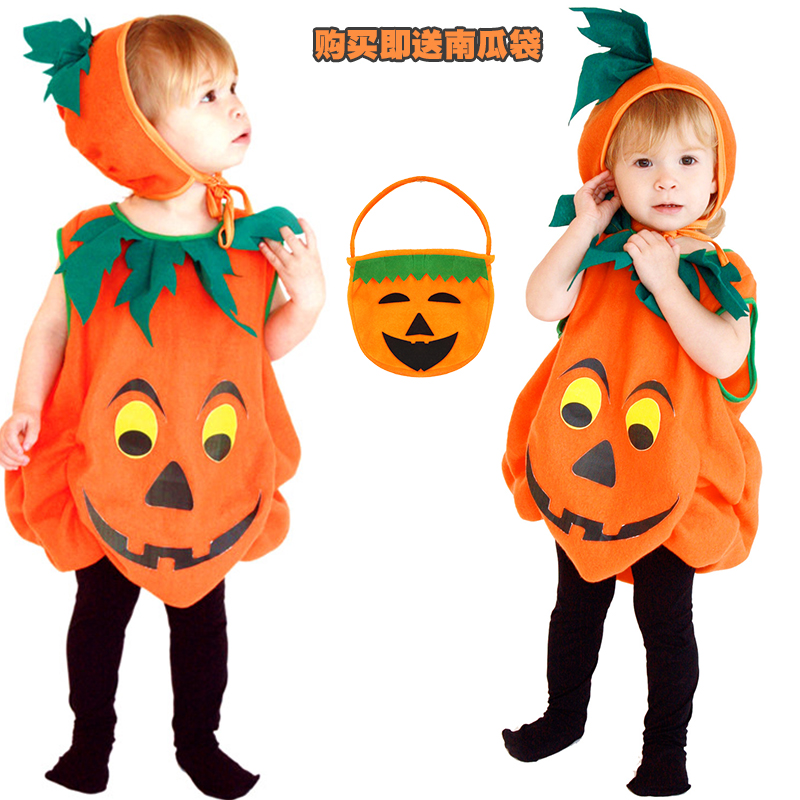 Halloween Children's Pumpkin Costume Christmas Makeup Prom witch acting Pumpkin Hat Suit Toddler Pumpkins