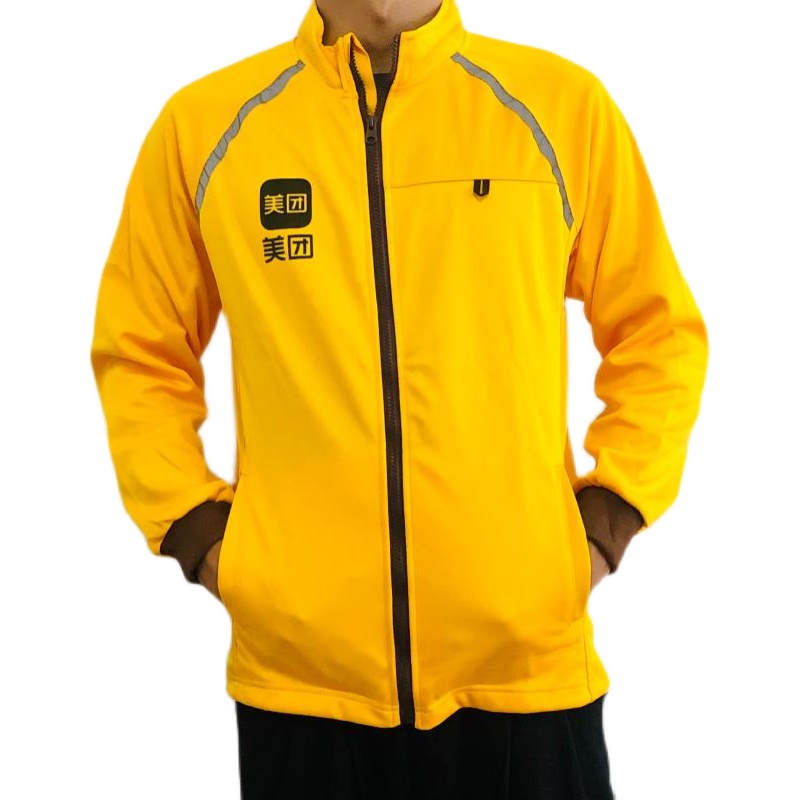 Mei group rider coat autumn and winter delivery staff overalls plus velvet padded jacket equipment sweatshirt customization