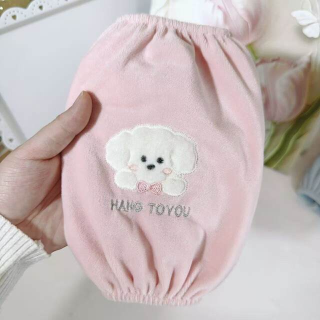 Cute short sleeves for middle and large children, anti-dirty sleeves, winter down jacket sleeves, student cotton sleeves, adult sleeves