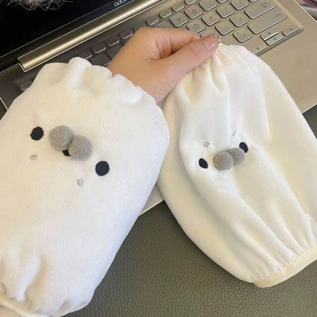 Seal sleeves, cute plush sleeves, student party down jacket, anti-dirty and wear-resistant, office sleeves, mid-length, anti-dirty