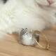 Transparent cat-shaped cat hair storage pendant gag cat hair storage capsules commemorative bag keychain bag pendant