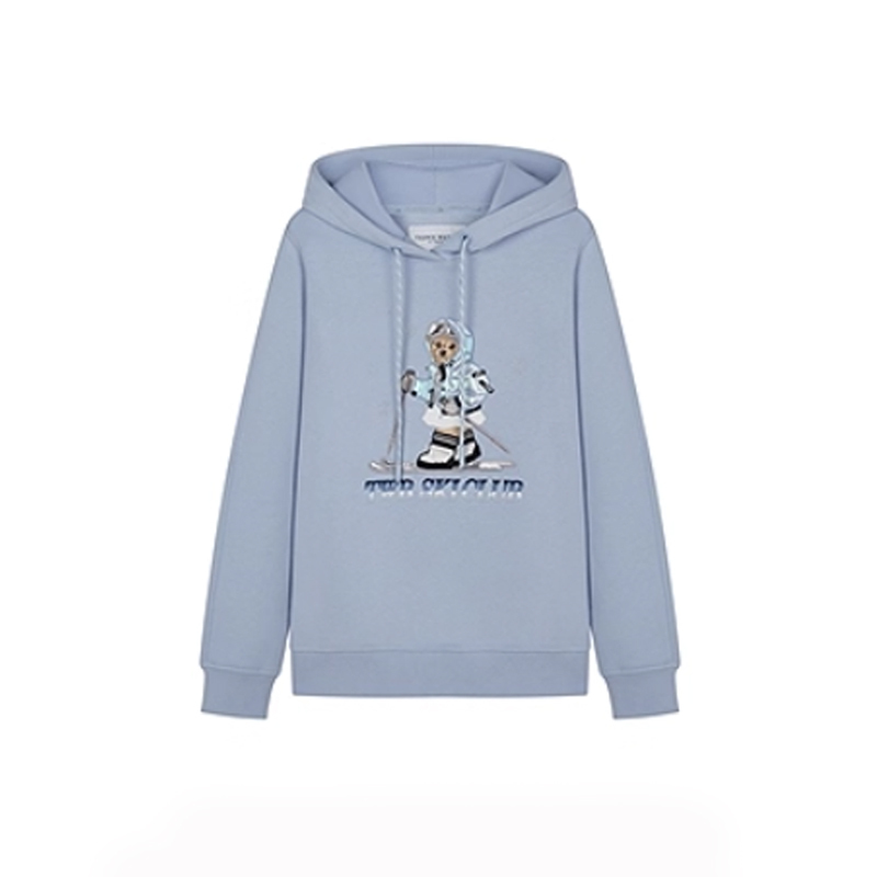 Teeine Little Bear Weeine Winter Women's Casual Style Fleece Embroidered Hooded Long-Sleeved Sweatshirt Ttmw258Vcak