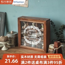 Jiugong grid jewelry storage box acrylic small wooden box desktop blind box wooden zakka Hairband classification grid