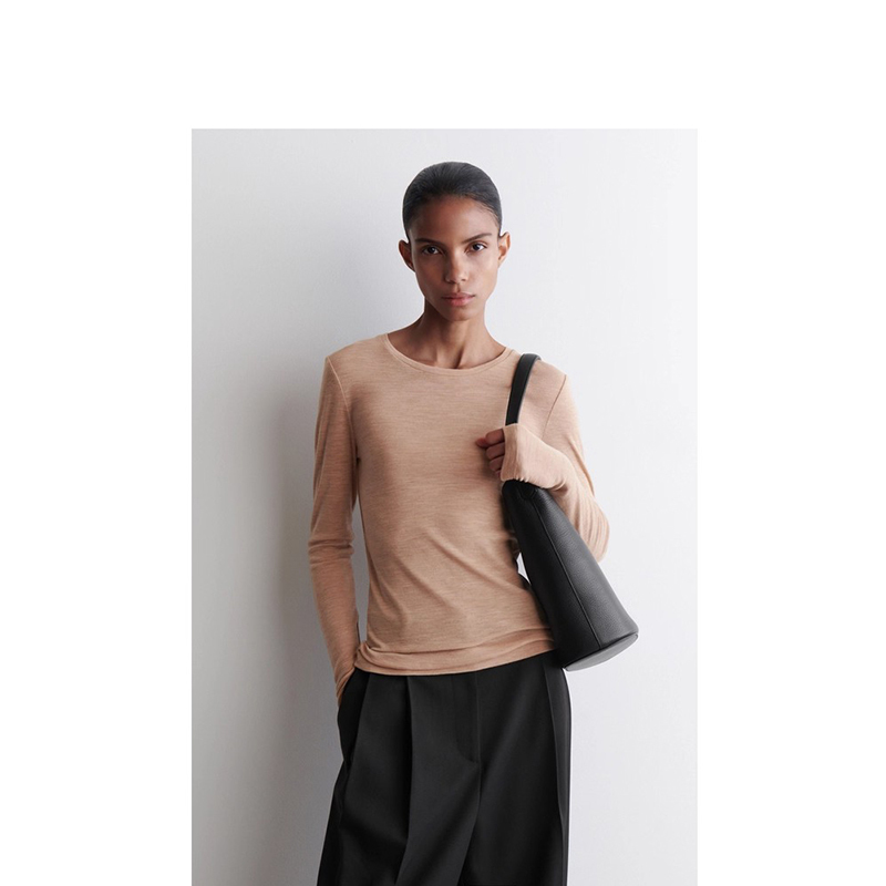 C@Sok Women's 2025 Autumn New Slim Fit Merino Wool Base Layer Top 1288664006