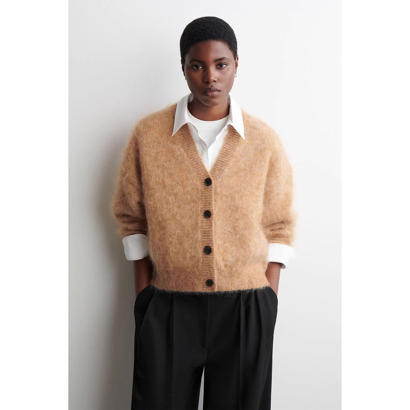 C Women's Clothing Casual V-Neck Mohair Blend Cardigan 2025 Autumn New Arrival 1309729001