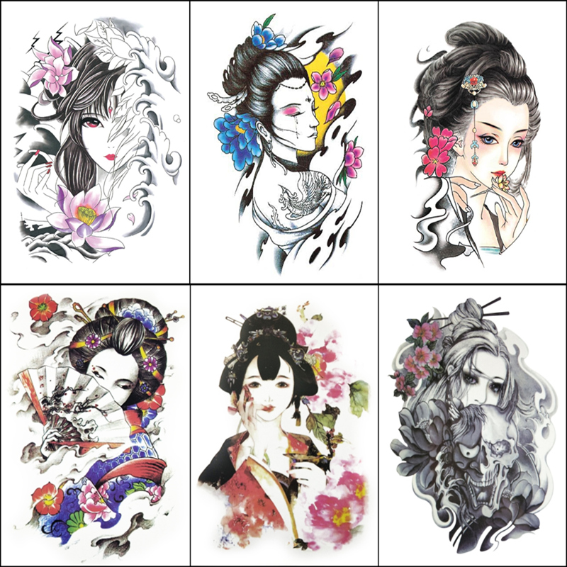 Tattoo sticker waterproof male and female durable flower arm South Korean sexy artistic prostitute Scar Large Leg Arm Emulation Tinged stickers