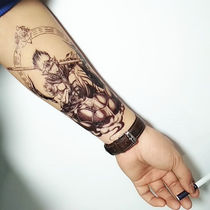 Flower arm tattoo stickers waterproof men and women lasting scar European and American personality monkey simulation lifelike arm leg tattoo sticker