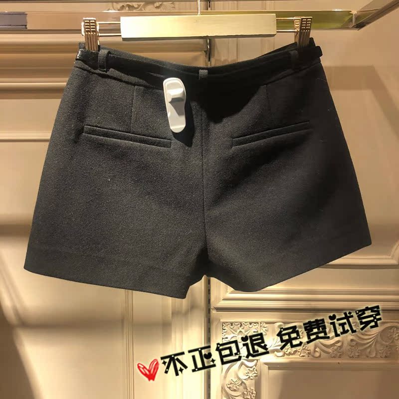 Ai Yinou Lilier 2018 mùa đông mới kiểu quần short len ​​hoang dã Một từ quần ống rộng nữ 1GY4062610 quần sooc da nữ kết hợp với áo gì