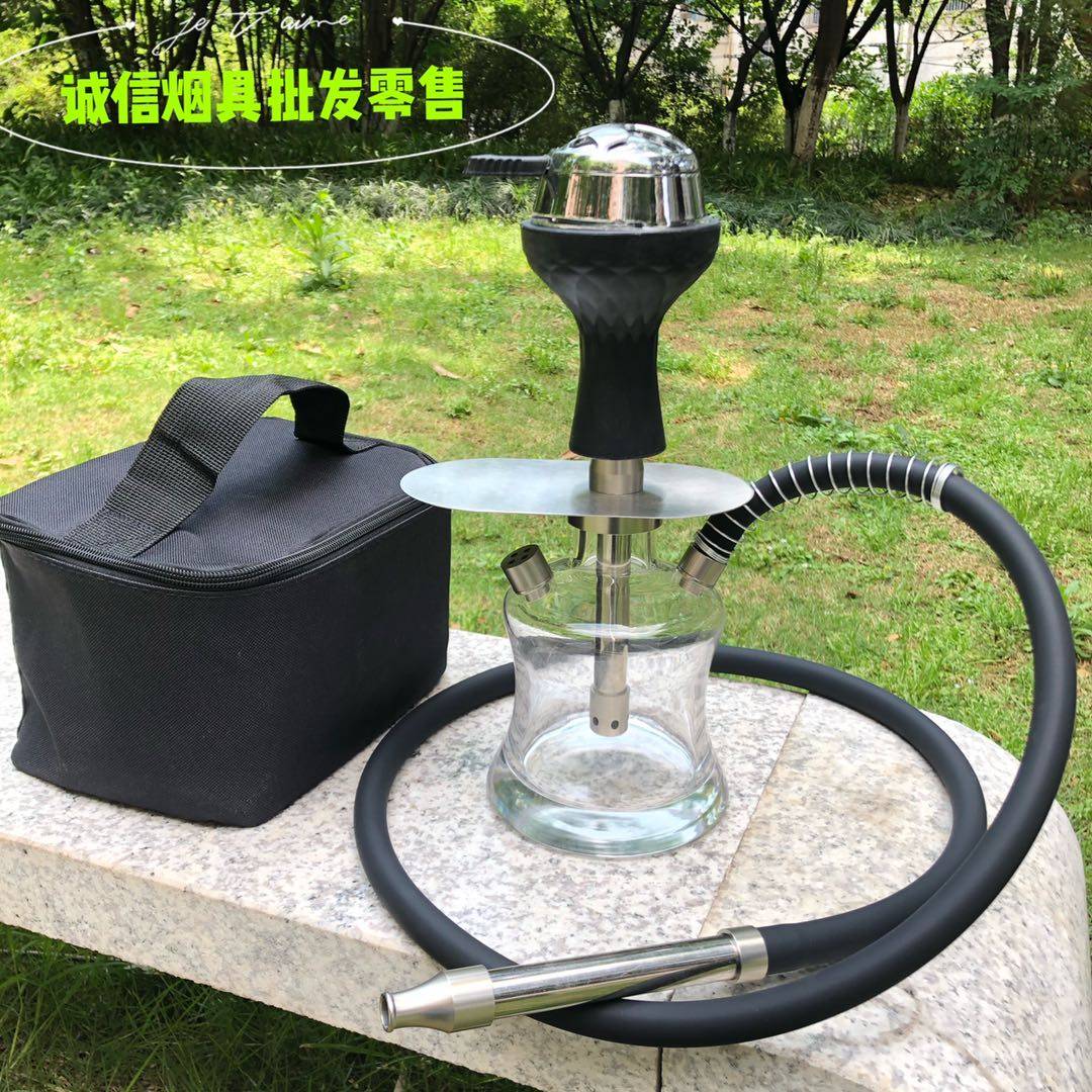 Small single tube glass mesh red portable Arabian hookah bar person smoke SHISHA full set