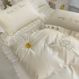 Шелковистый шелковый пододеяльник для принцессы, популярно в интернете, с медвежатами