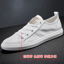 Spring Small White Shoes Mens Soft Bull Leather European Station A Foot Pedal Korean Version Trend 100 Hitch Casual Shoes Mens Breathable Plate Shoes