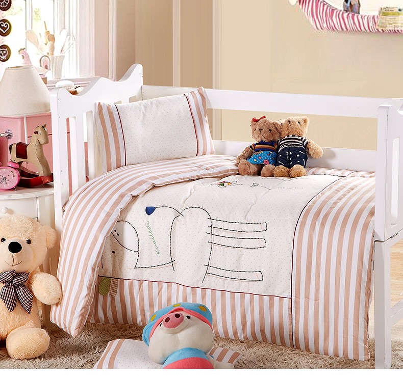 Rona bông mẫu giáo quilt ba mảnh thiết lập với lõi giường nap trẻ em giường kit quilt quilt sáu mảnh 	bộ chăn ga gối hình cho bé gái	