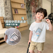 Qiqi Tong Cang Boys Short Sleeve Childrens Shirt Reflective Personality Korean Tide 2020 Summer New