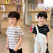 Qiqi Tong Cang Girl T-shirt Boys Short Sleeve 2020 Summer Childrens Striped T-shirt New Baby Shirt Korean Edition