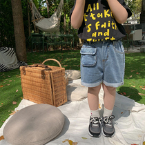 Seven childrens warehouse baby denim shorts boys pants summer thin childrens personality pocket 2021 New Korean version