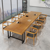 Solid Wood Loft Conference Table Long Table Modern Brief Office Negotiation Table And Chairs Combined Large Rectangular Bench