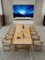 Nordic Solid Wood Conference Table Minimalist Modern Bench Strip Desk Computer Table Meeting Room Table And Chairs Combination