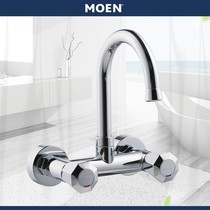 Moen in-wall hot and cold faucet double hole Double open full copper kitchen laundry basin balcony sink 23231
