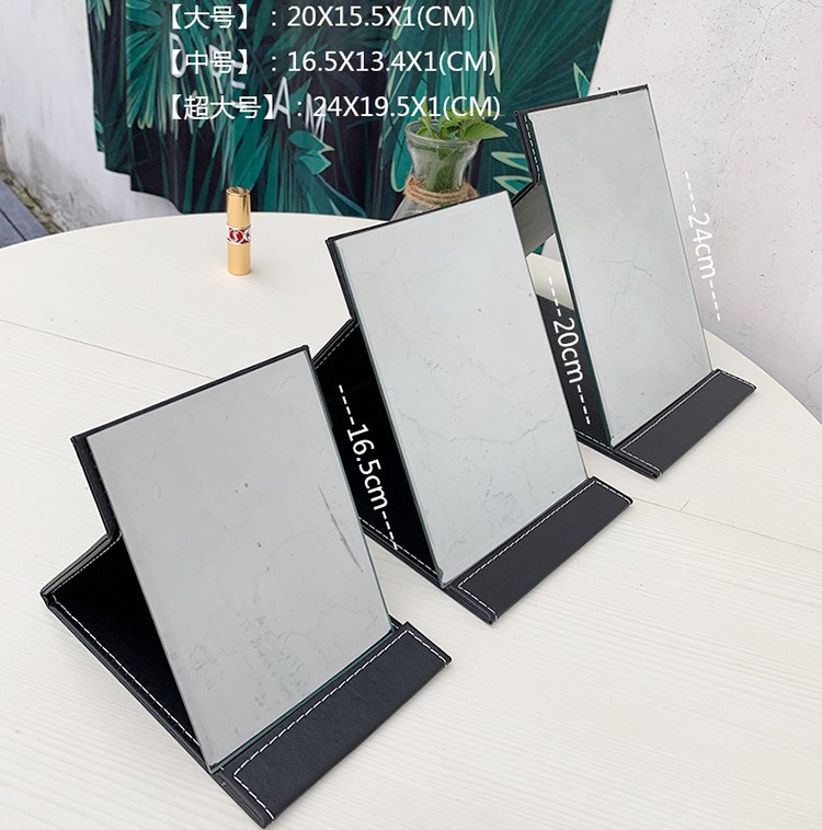 Makeup Mirror Portable folding mirror Desktop Desktop Dormitory Makeup Mirror Easy To Buy Integrated Global Veil yellow light