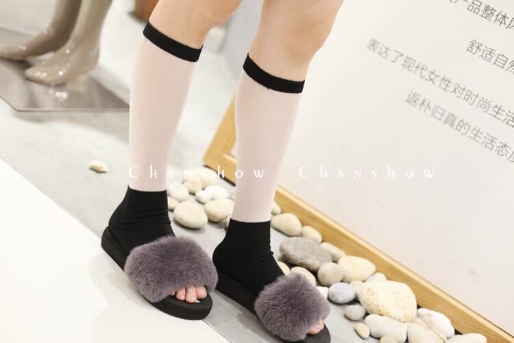 Châu Âu dài ống lụa bạc mờ đan chân cao ống vớ chân phụ nữ thiết lập lụa sáng cá tính vớ thủy triều tất nam đẹp