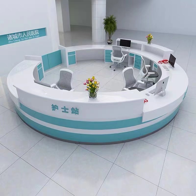 简约烤漆前台导医台:打造医院美学新高度,提升患者体验感 -接待台-淘宝百科网