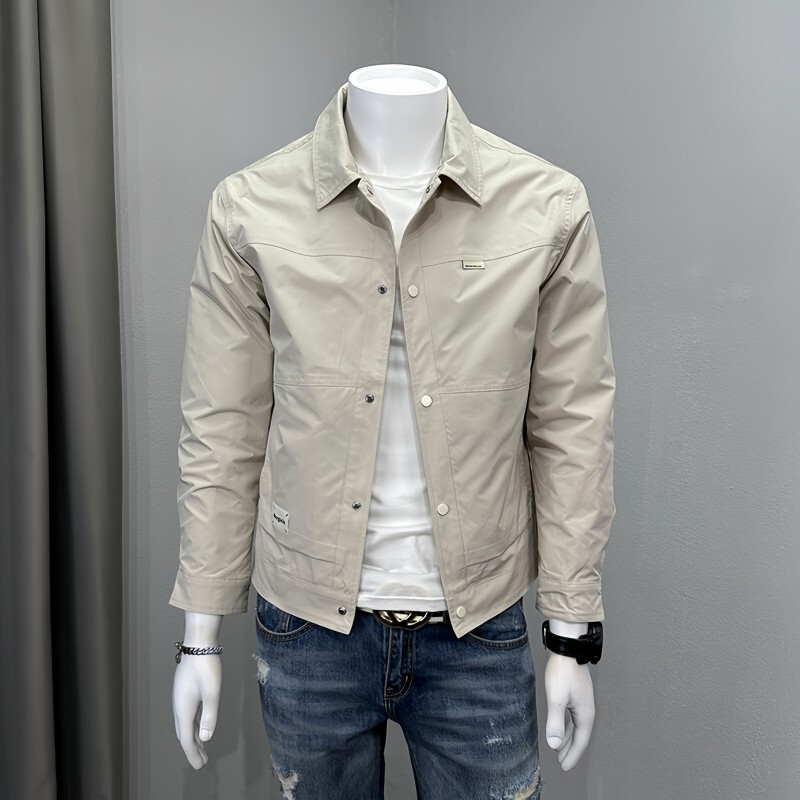 Spring and Autumn New Style Jacket, Small Size Men's Clothing, Turn-Down Collar, XS Short Slim Fit, 155cm Youth Korean Style, Petite Solid Color S Jacket