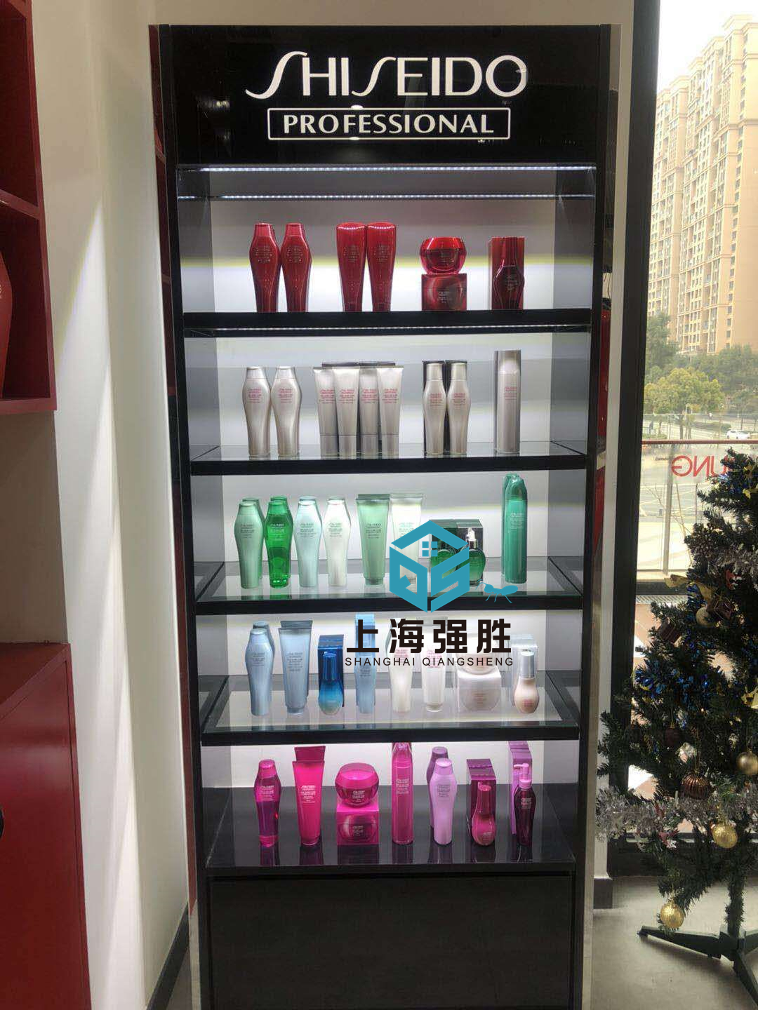 New Shiseido Paris Caishi showcase cosmetics shelf product cabinet beauty salon baking paint display cabinet custom Modern