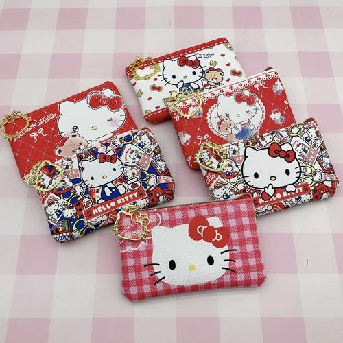 Hello Kitty, мультяшные монеты, маленький милый кошелек, креативный бумажник с молнией