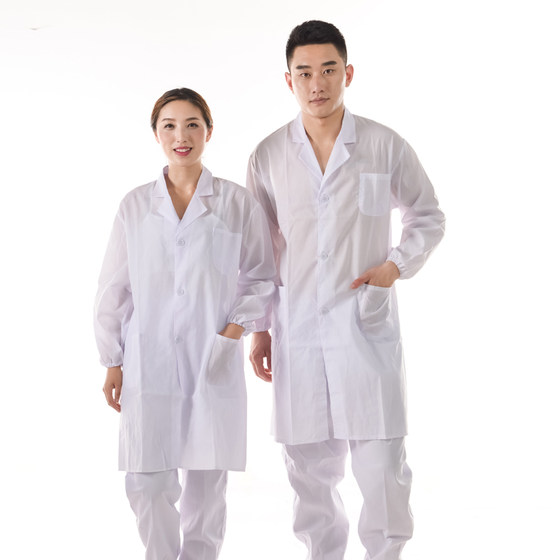 Summer long-sleeved laboratory student white coat short-sleeved thin men's and women's overalls half-sleeved factory workshop food clothing