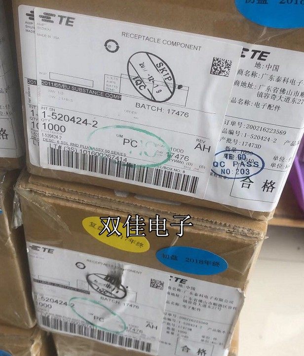 1 520424 2 6pos Sdl 24 26awg 全新原装teamp插头连接器 