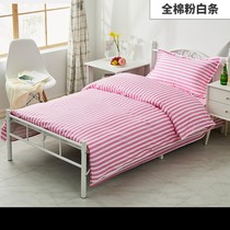 Hospital bedding Sheets quilt cover pillowcase Three-piece set Clinic ward quilt cover bedspread blue and white cotton