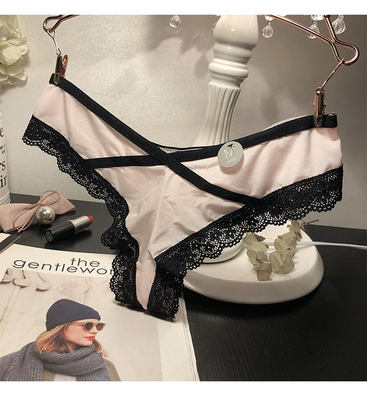 Sexy cám dỗ thong nữ eo thấp ren bên lụa băng T-line đồ lót sịp doremon